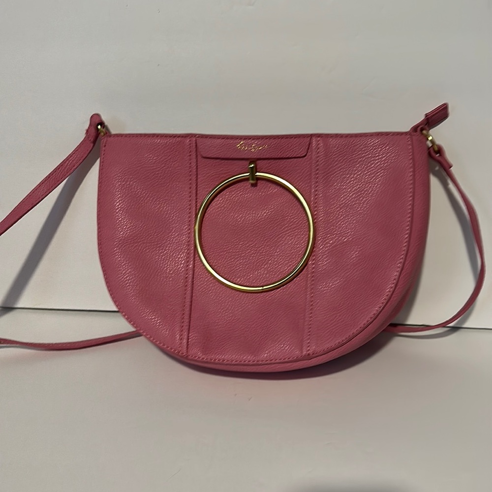 Foley & Corinna pink vegan limelight city crescent crossbody bag